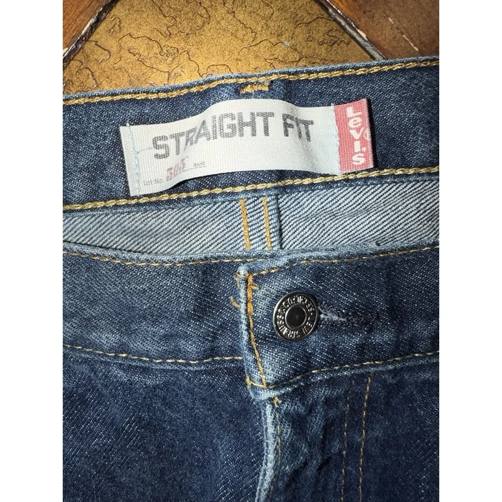 Vintage Levi's 505 Regular Fit Jeans Dark Wash Denim Straight Leg 36x30 Y2K